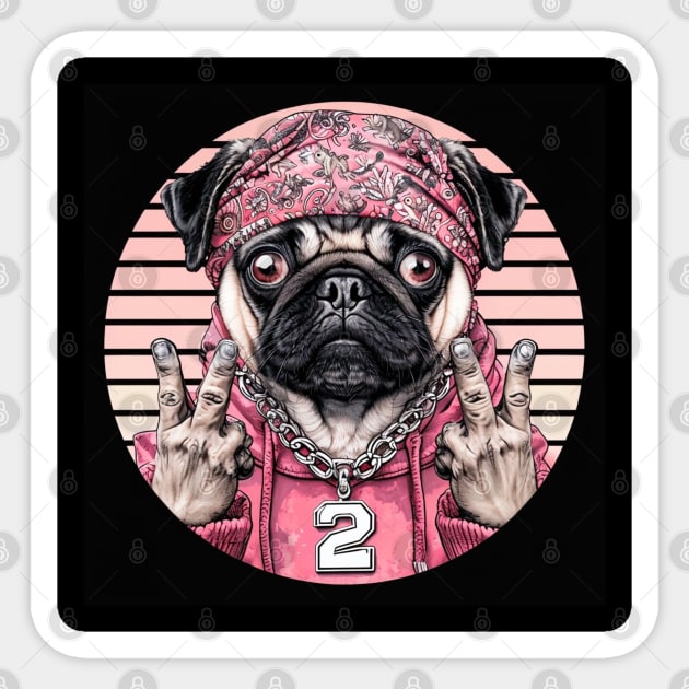 Pug Life: Urban Swagger Pug Boss Sticker by Steve